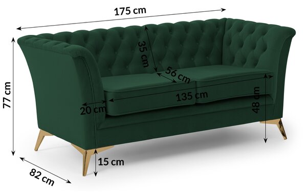 POHOVKA SARAH 2 MIESTNÁ CHESTERFIELD 175 cm