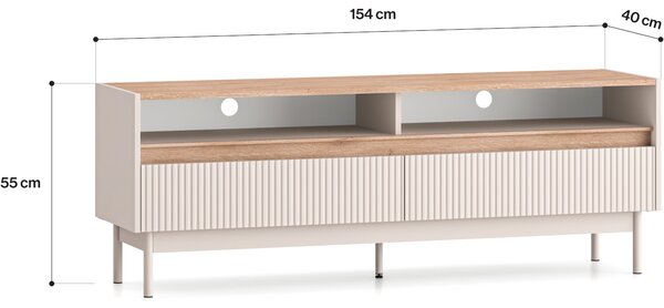 MEBLINE Nábytok do obývačky ERMITE 1 kašmír / dub cremona