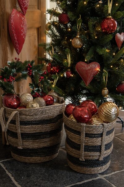 Zlatá sklenená vianočná ozdoba gule - Ø 7*9 cm - Clayre & Eef