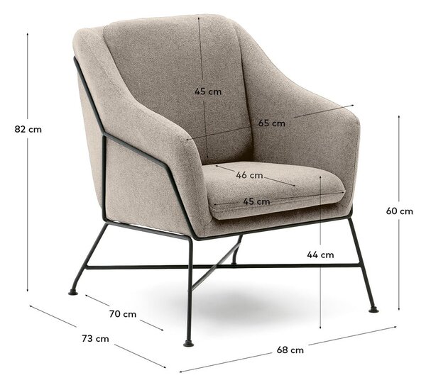 Béžové kreslo Brida – Kave Home