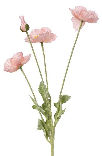 Svetloružová umelá kvetina vlčí mak - 60cm - Clayre & Eef