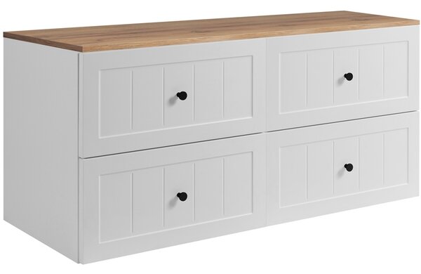 GUSTO biely W120DC závesná skrinka pod umývadlo 120 cm