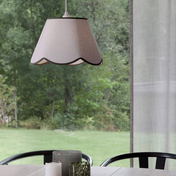 PR Home závesné svietidlo Nell, machovo zelená, Ø 35 cm, látka, Biela / opálová, Obývacia izba / jedáleň, Textil / látka / hodváb, Závesné svietidlo