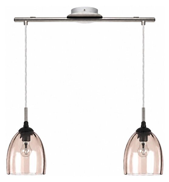 BRILAGI-LED Luster na lanku RETRO GLASS 2xE27/60W/230V matný chróm/dymovo-béžová