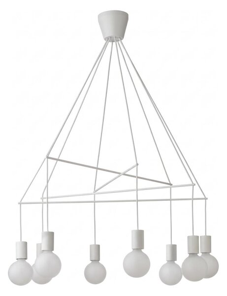 Redo 01-1564 - Luster na lanku MIKADO 8xE27/42W/230V pr. 82 cm biela