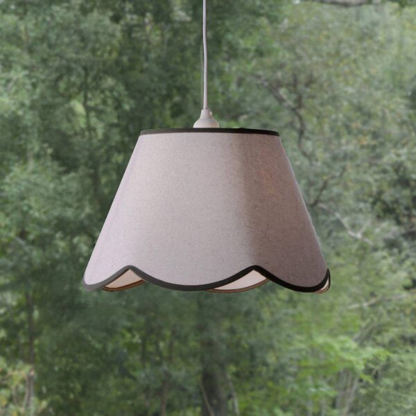 PR Home závesné svietidlo Nell, machovo zelená, Ø 35 cm, látka, Biela / opálová, Obývacia izba / jedáleň, Textil / látka / hodváb, Závesné svietidlo
