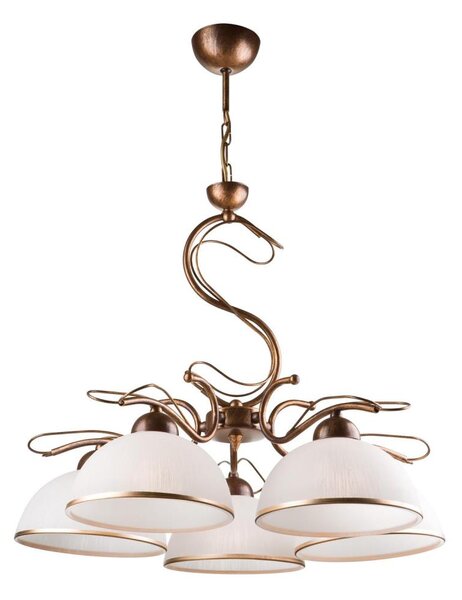 Luster na reťazi COBRA 5xE27/60W/230V bronz/patina