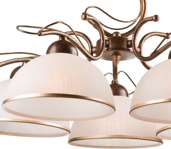 Luster na reťazi COBRA 5xE27/60W/230V bronz/patina
