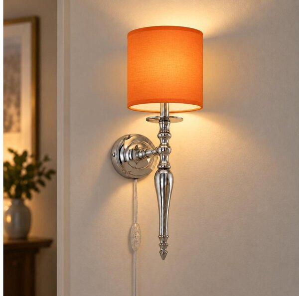 BRILAGI - Nástenná lampa NUBILA 1xE27/60W/230V lesklý chróm/oranžová