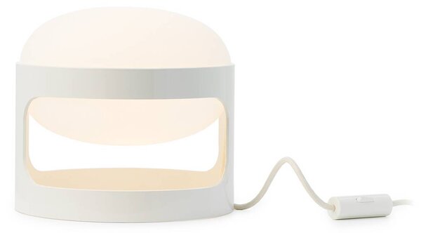 Stolová lampa Kartell KD28, biela, Ø 25 cm, E14-LED, Biela / opálová, Obývacia izba / jedáleň, Plast, Dizajn