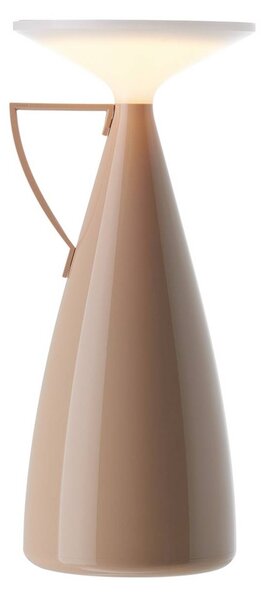 Kartell stolová LED lampa Camomille, béžová, výška 24 cm, Krémová / jantárovo žltá, Obývacia izba / jedáleň, Plast, Dizajn