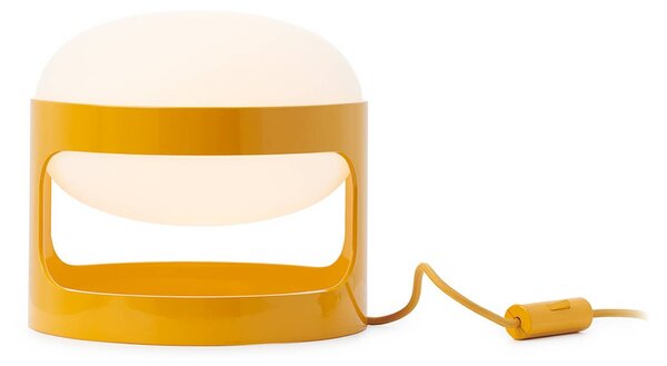 Stolová lampa Kartell KD28, horčicovožltá, Ø 25 cm, E14-LED, Žltá / oranžová, Obývacia izba / jedáleň, Plast, Dizajn