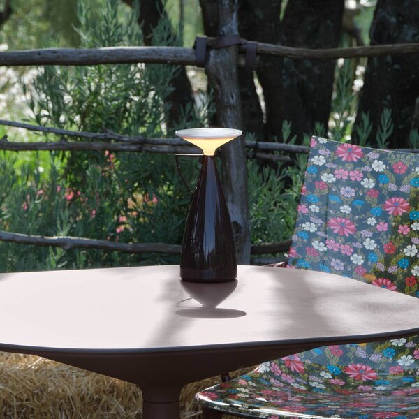 Kartell stolová LED lampa Camomille, tmavočervená, stmievateľné, Červená, Obývacia izba / jedáleň, Plast, Dizajn