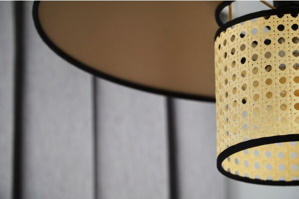Duolla - Prisadený luster TOKYO RATTAN 1xE27/15W/230V pr. 50 cm zlatá/ratan
