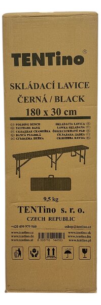 TENTino Plastová skladacia lavica BLACK 180 cm