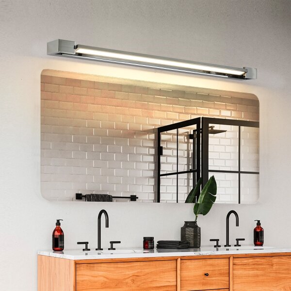 Brilagi-LED Kúpeľňové osvetlené zrkadlá AQUA LINE LED/24W/230V 90 cm IP44 lesklý chróm