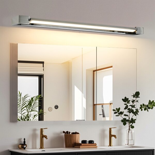 Brilagi-LED Kúpeľňové osvetlené zrkadlá AQUA LINE LED/24W/230V 90 cm IP44 lesklý chróm