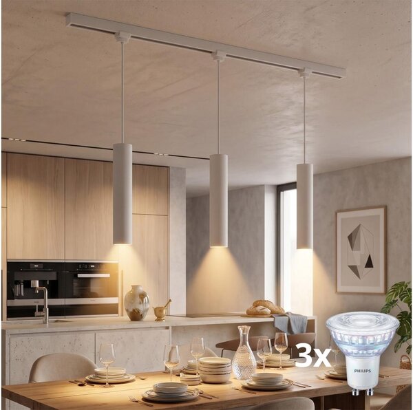 Philips - LED stmievateľný luster na lanku v lištovom systéme EASYLINK 3xGU10/7W/230V 1m biely