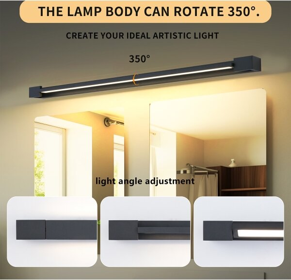 Brilagi-LED Kúpeľňové osvetlenie zrkadla AQUA LINE LED/36W/230V 120 cm IP44 čierne