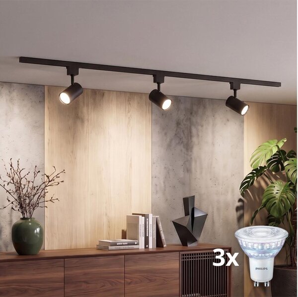 Philips - stmievateľné LED bodové svietidlo pre lištový systém EASYLINK 3xGU10/7W/230V 1m čierne