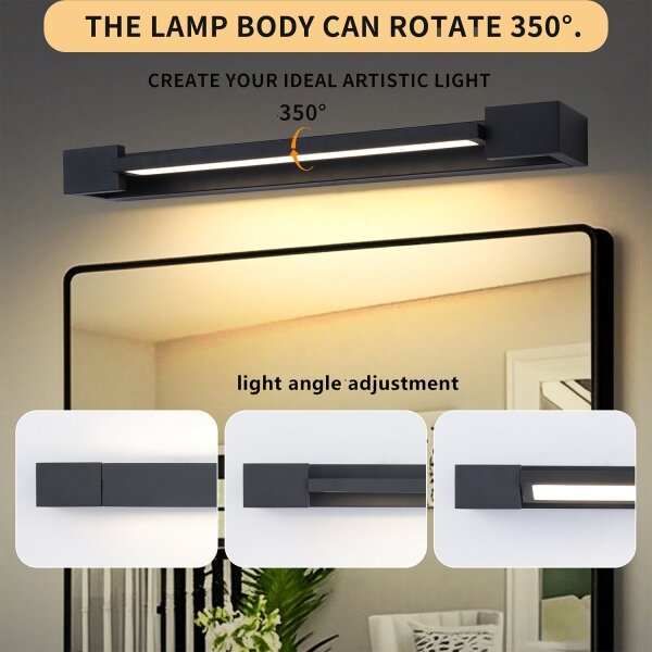 Brilagi-LED Kúpeľňové osvetlenie na zrkadlo AQUA LINE LED/12W/230V 45 cm IP44 čierne