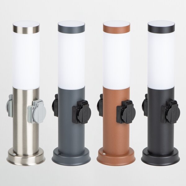 Brilagi - Vonkajšia lampa s 2 zásuvkami SCHUKO NOVA 1xE27/15W/230V 40 cm IP44 antracit