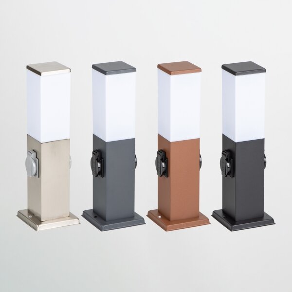 Brilagi - Vonkajšia lampa s 2 zásuvkami SCHUKO NOVA 1xE27/15W/230V 40 cm IP44 antracit