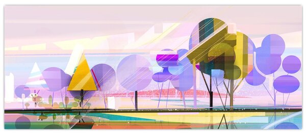 Obraz - Abstrakcia, krajina (120x50 cm)