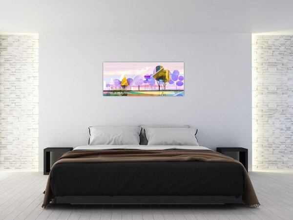 Obraz - Abstrakcia, krajina (120x50 cm)