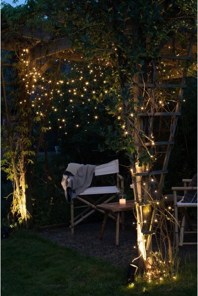 Markslöjd 108179-LED Vonkajší vianočný záves GARDEN24 160xLED/24V 3,1m teplá biela