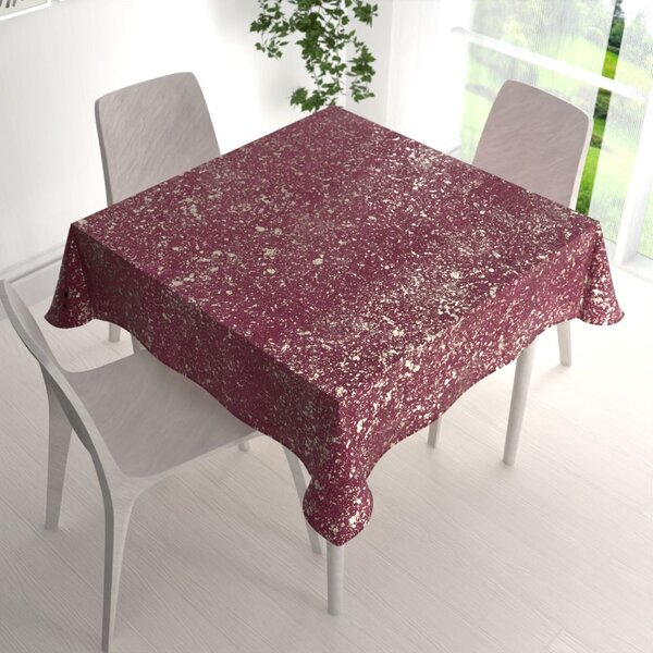 Biante Zamatový štvorcový obrus Isabela IBL-006 Gold Design vínový 40x40 cm