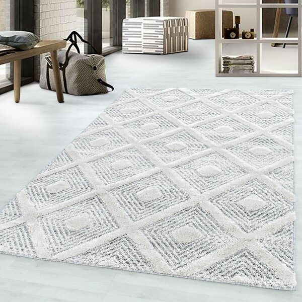 Ayyildiz , Kusový koberec Pisa 4707 Grey, 80x150, šedá, obývacia izba