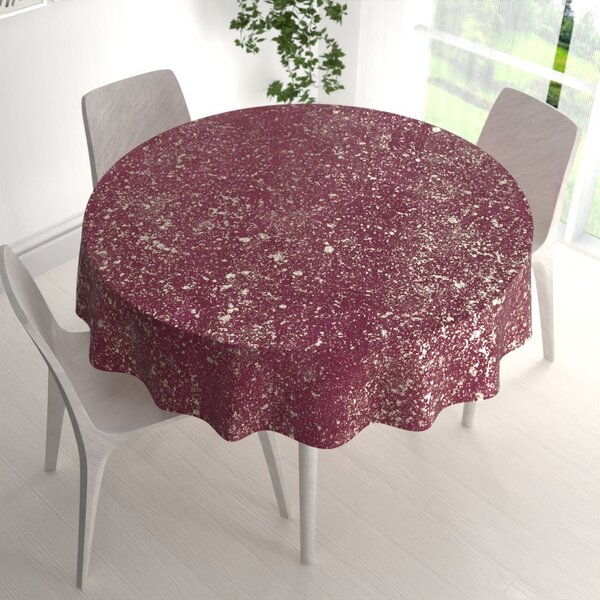 Biante Zamatový okrúhly obrus Isabela IBL-006 Gold Design vínový Ø 110 cm