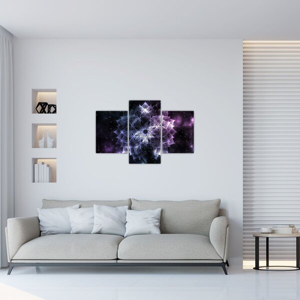 Obraz - Lotusová mandala vo vesmíre (90x60 cm)