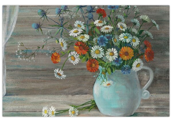 Obraz - Lúčne kvety, olejomaľba (90x60 cm)