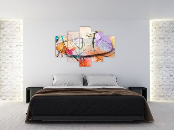 Obraz - Abstrakcia, vtáčik (150x105 cm)
