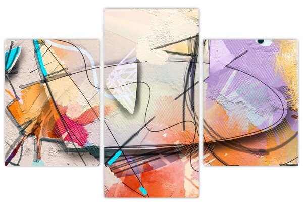 Obraz - Abstrakcia, vtáčik (90x60 cm)