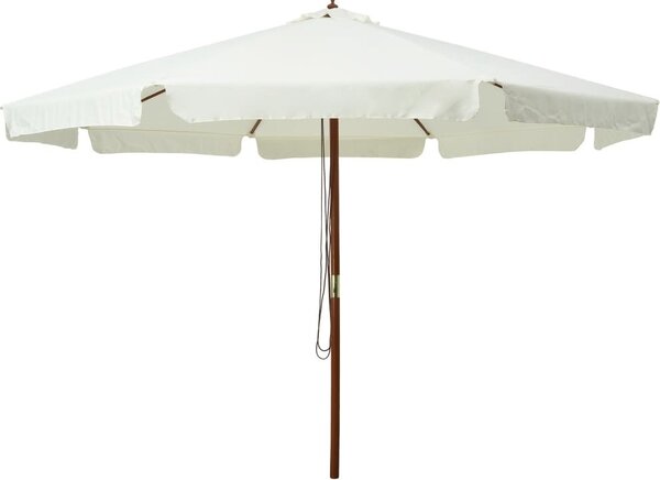 Maison Exclusive - Slnečník s dreveným stožiarom 330 cm pieskovo biely