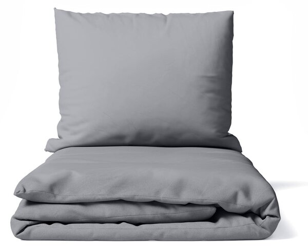 Sivé obliečky na dvojlôžko z mikrosaténu 200x200 cm Basic – Essentials