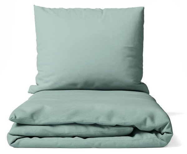 Zelené obliečky na dvojlôžko z mikrosaténu 200x200 cm Basic – Essentials