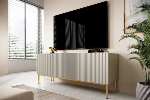 TV stolík Nicole 150 cm - kašmírová / zlatá