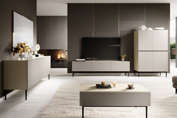 TV stolík Nicole 150 cm - kašmírová / čierna