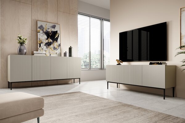 TV stolík Nicole 150 cm - kašmírová / čierna