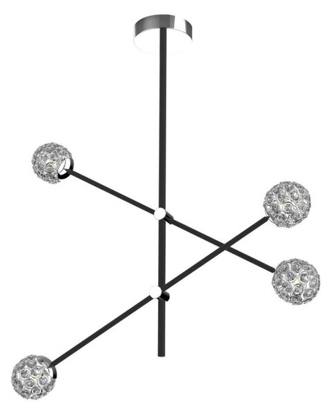 Luster na tyči PAKSOS 4xG9/5W/230V čierna