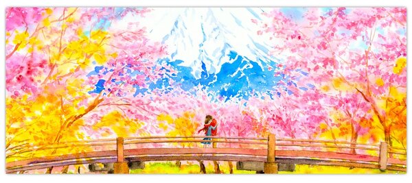 Obraz - Maľovaný pár, aquarel (120x50 cm)