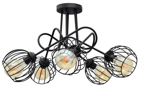 Prisadený luster OXFORD 5xE27/15W/230V čierna