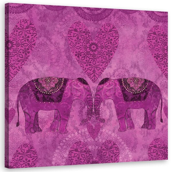 Obraz Dva ružové indické slony - Andrea Haase Veľkosť: 30 x 30 cm, Prevedenie: Obraz na plátne