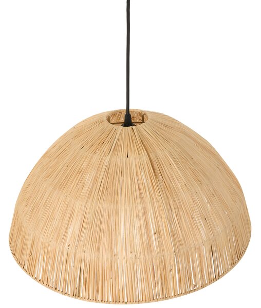 Závesná lampa prírodná slamená pletené tienidlo v tvare kupoly boho japandi štýl obývacia izba jedáleň