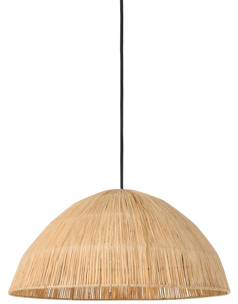 Závesná lampa prírodná slamená pletené tienidlo v tvare kupoly boho japandi štýl obývacia izba jedáleň