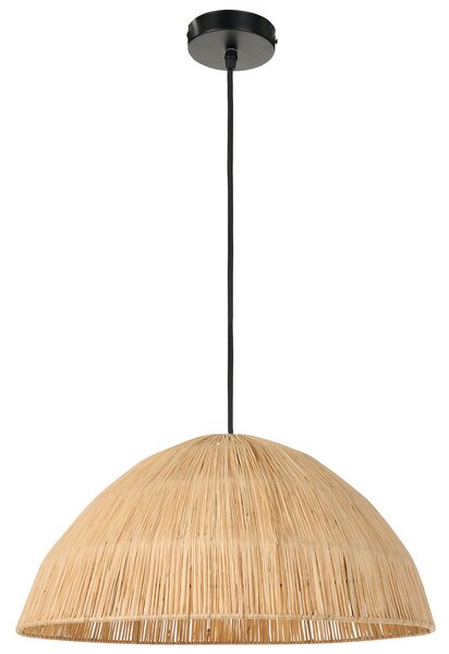 Závesná lampa prírodná slamená pletené tienidlo v tvare kupoly boho japandi štýl obývacia izba jedáleň